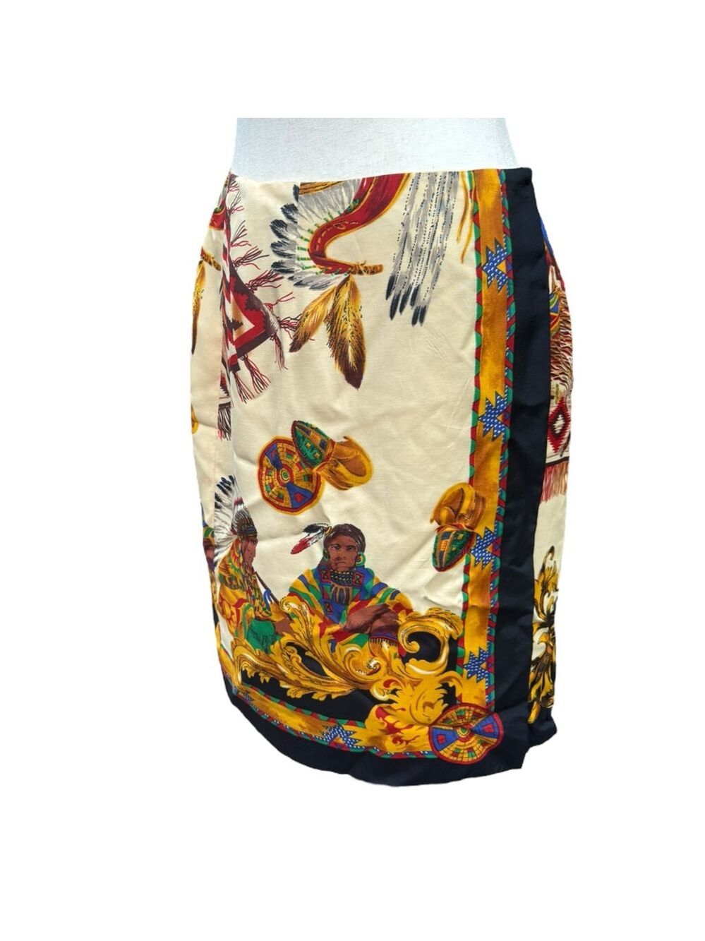 Vintage Preston & York Native Print Pencil Skirt 6 Bold Western Boho Statement - Picture 2 of 13